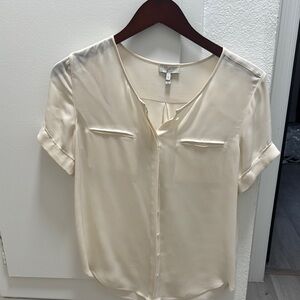 Joie Cream Buttoned Relaxed Blouse